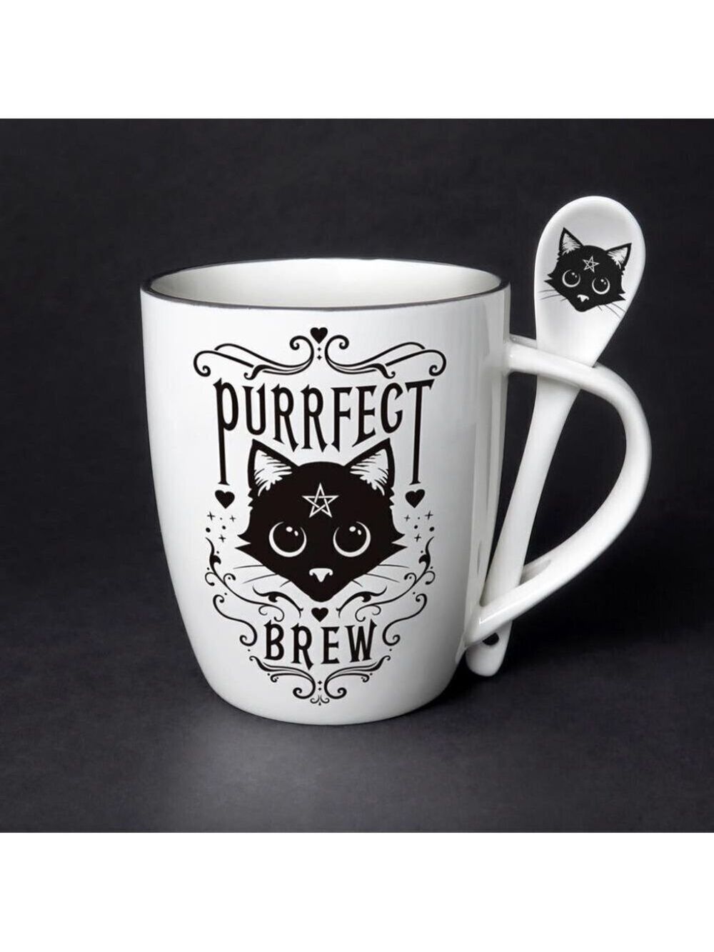 New! Alchemy of England (Alchemy Gothic) Purrfect Brew Cup & Spoon Set